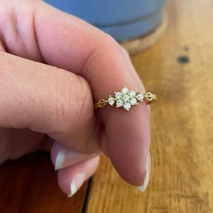 Blush and bar gold dainty ring